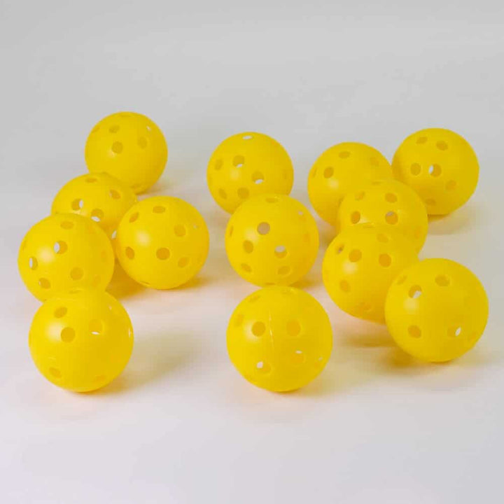 Lightweight Yellow / White Plastic Golf Balls 12 pcs Set - Blue Force Sports