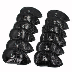 Crocodile Patterned PU Golf Club Head Covers 12 pcs Set