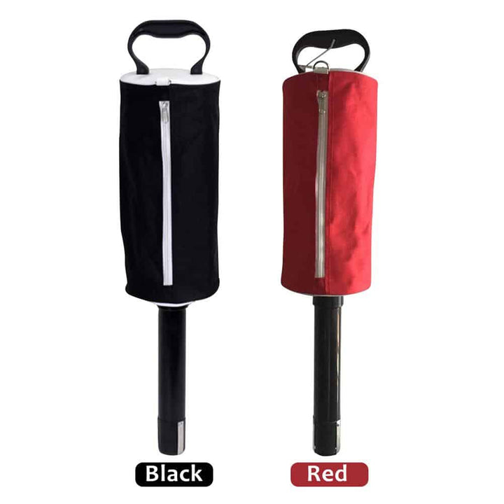 Red / Black Zipper Golf Ball Pick Up Bag - Blue Force Sports