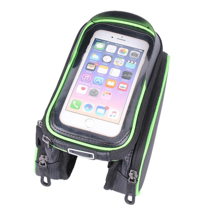 Waterproof Double Zipper Bicycle Tube Bag with Phone Holder - Blue Force Sports