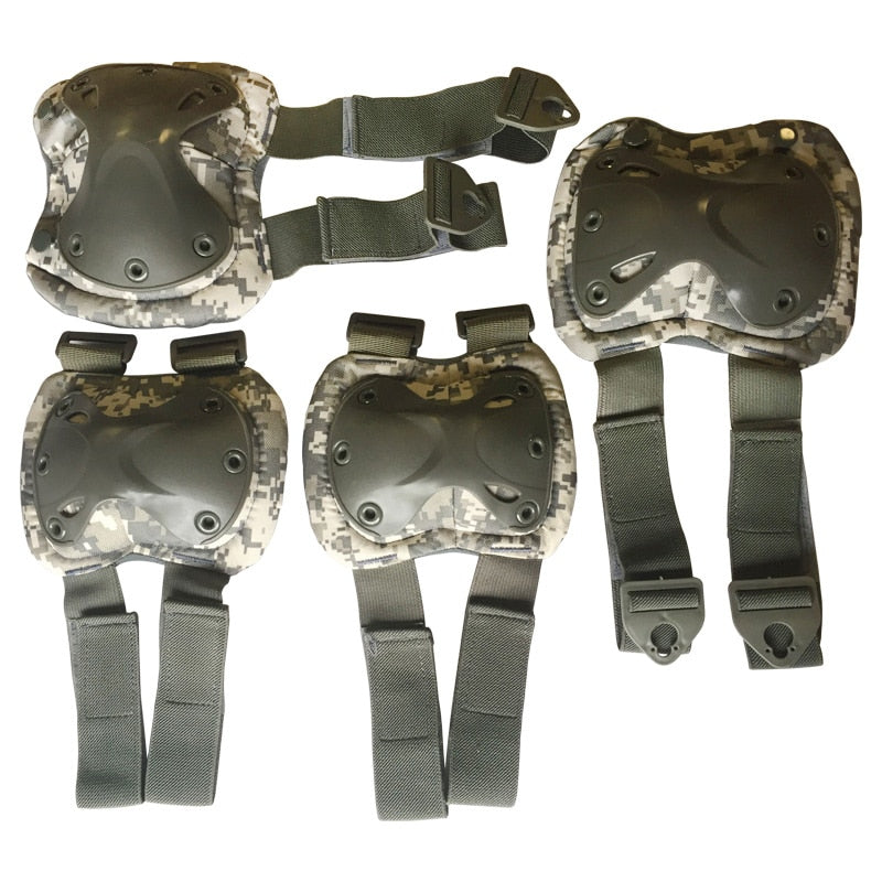 Multipurpose Protective Adjustable Durable Knee and Elbow Pads Set - Blue Force Sports
