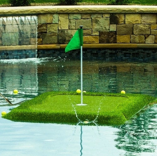 Outdoor Green Artificial Grass Golf Floating Mat - Blue Force Sports