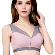 Front Zipper Cotton Bra for Women - Blue Force Sports