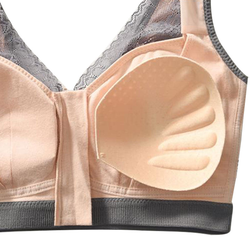 Front Zipper Cotton Bra for Women - Blue Force Sports