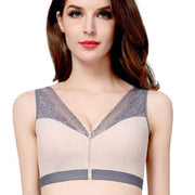 Front Zipper Cotton Bra for Women - Blue Force Sports