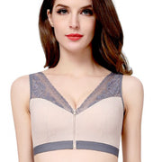 Front Zipper Cotton Bra for Women - Blue Force Sports