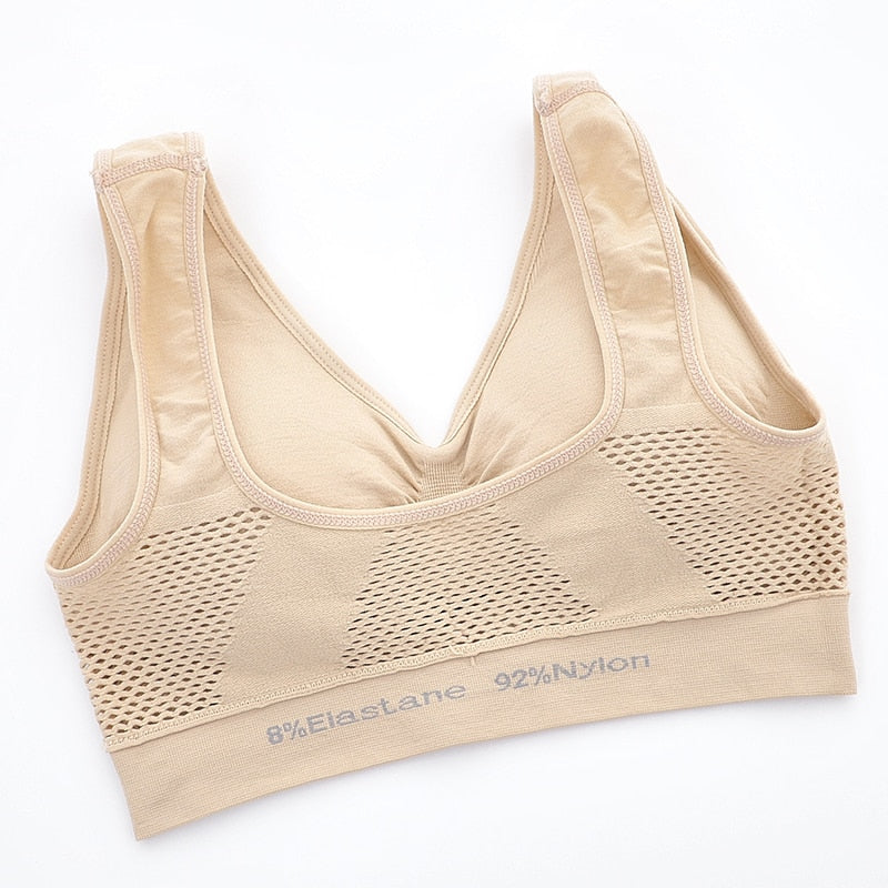 Breathable Hollow Out Padded Sports Bra