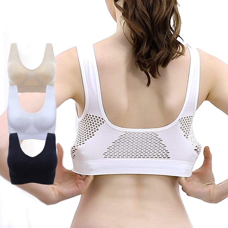 Breathable Hollow Out Padded Sports Bra - Blue Force Sports