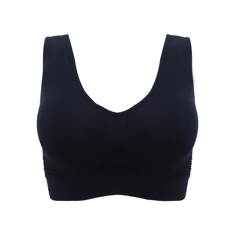 Breathable Hollow Out Padded Sports Bra - Blue Force Sports