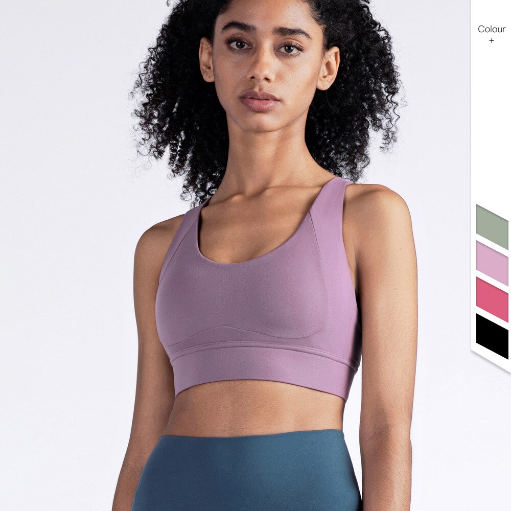 Women's Criss Cross Back Push-up Yoga Bra - Blue Force Sports
