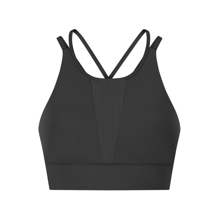 Women's Strappy Back Mesh Detail Sports Bra - Blue Force Sports