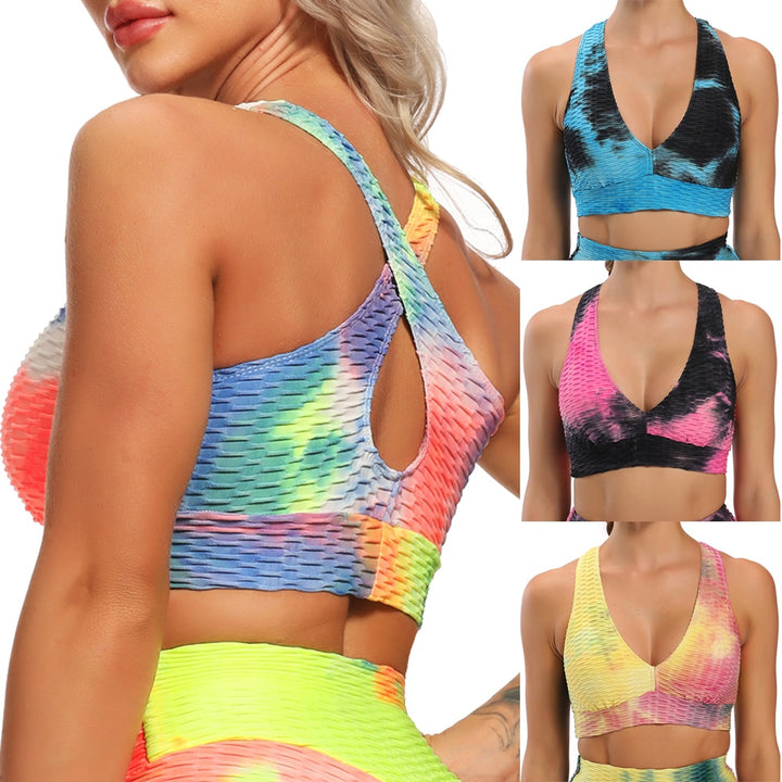 Women's Sports Bra in Tie Dye Print - Blue Force Sports