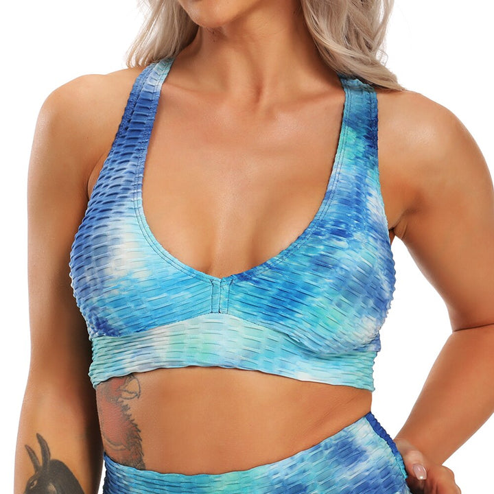 Women's Sports Bra in Tie Dye Print - Blue Force Sports