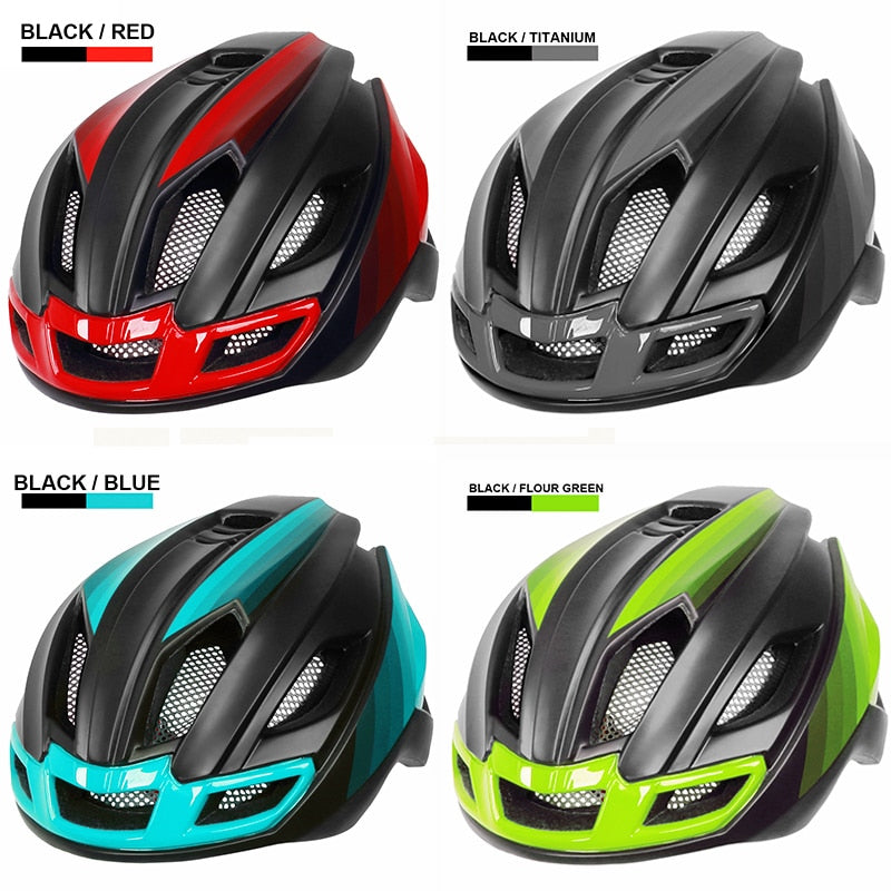 Ultralight Cycling Helmet with LED Light - Blue Force Sports