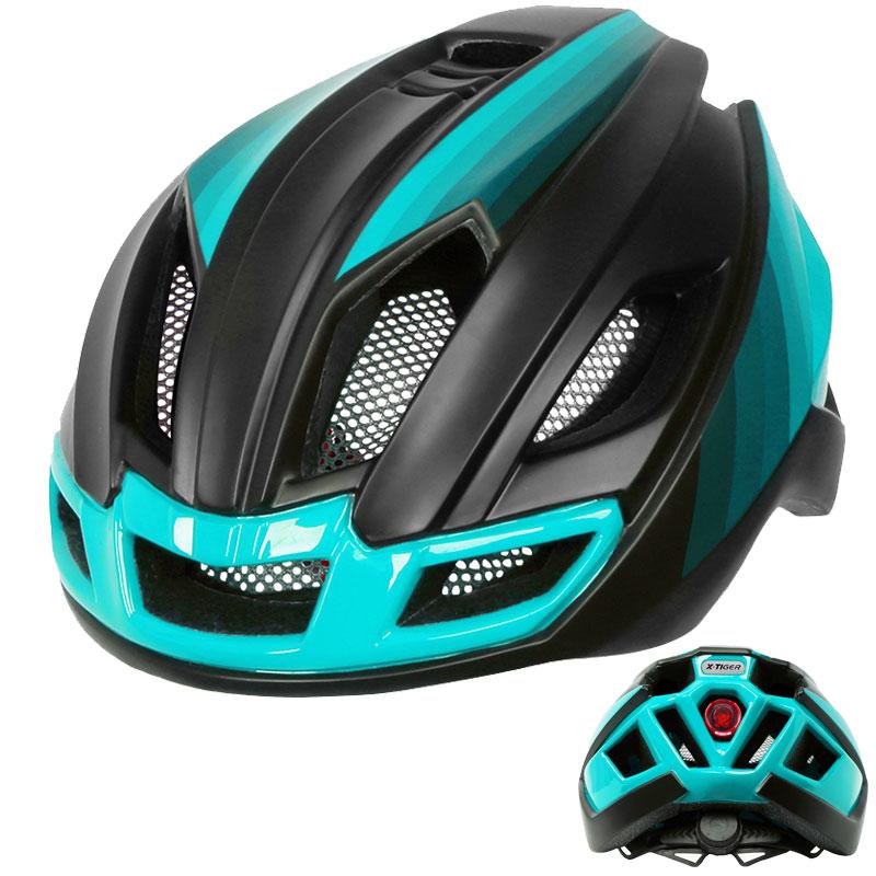 Ultralight Cycling Helmet with LED Light - Blue Force Sports