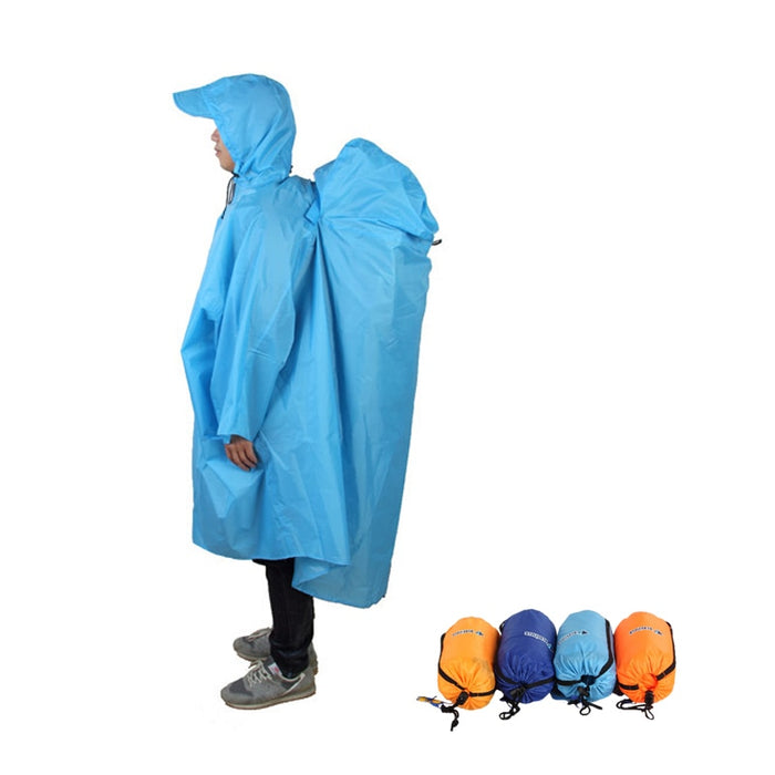 Outdoor Camping Rain Coat with Backpack Cover - Blue Force Sports