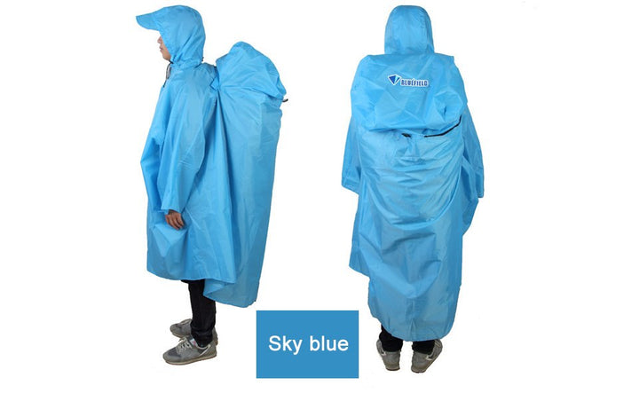 Outdoor Camping Rain Coat with Backpack Cover - Blue Force Sports