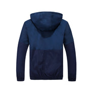 Men's Two Tone Hooded Windbreaker - Blue Force Sports