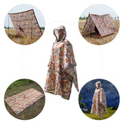 3 in 1 Rain Cover Poncho with Hood - Blue Force Sports