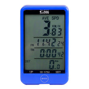 Water-Resistant Wireless LCD Backlight Bicycle Computer - Blue Force Sports