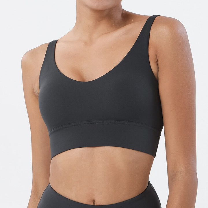 Women's V-Neck Basic Sports Bra - Blue Force Sports