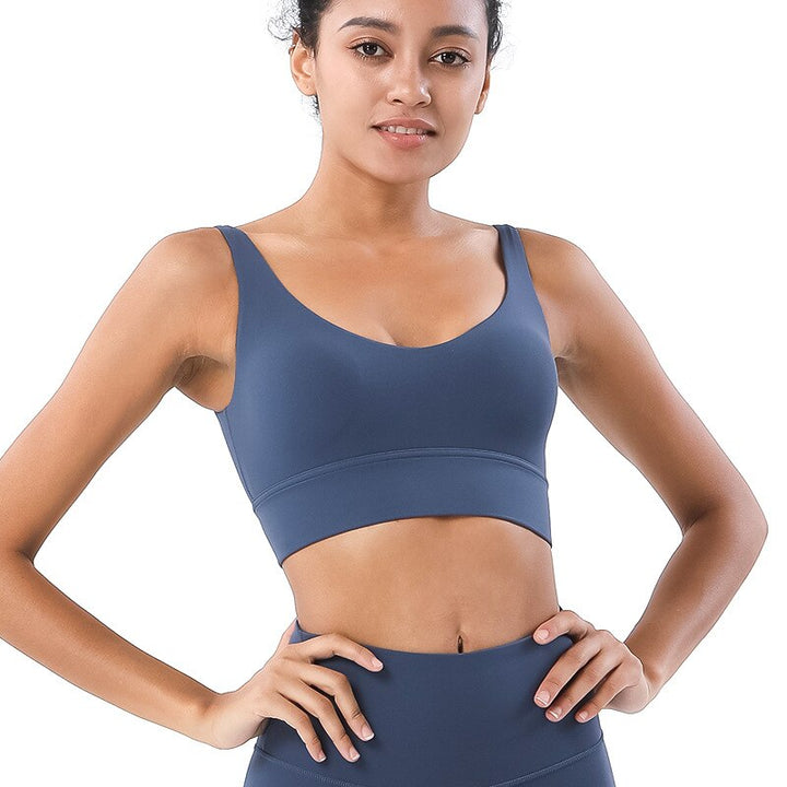 Women's V-Neck Basic Sports Bra - Blue Force Sports