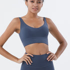Women's V-Neck Basic Sports Bra - Blue Force Sports