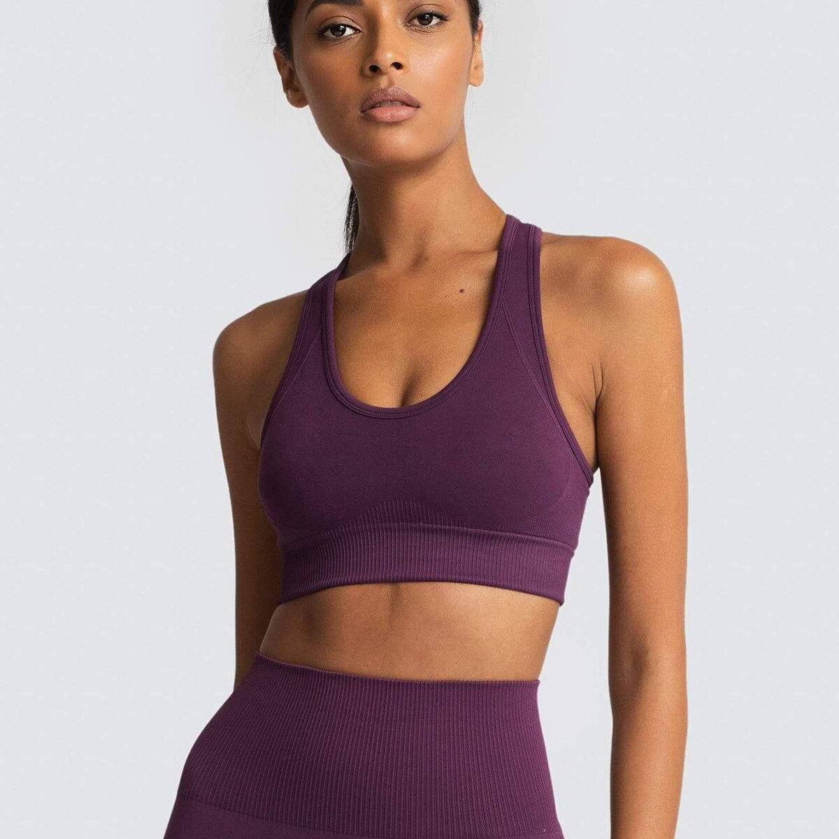 Women's Solid Color Yoga Bra - Blue Force Sports