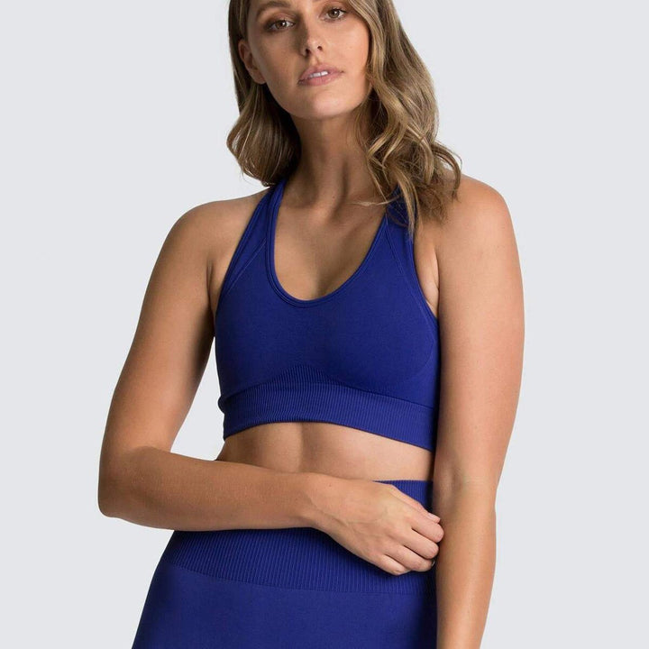 Women's Solid Color Yoga Bra - Blue Force Sports