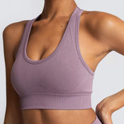Women's Solid Color Yoga Bra - Blue Force Sports
