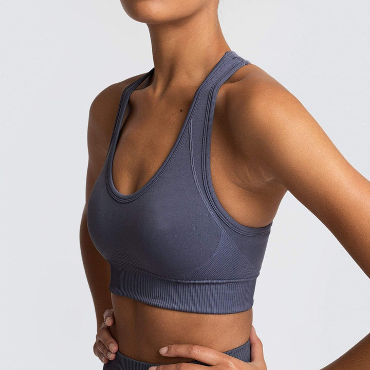 Women's Solid Color Yoga Bra - Blue Force Sports