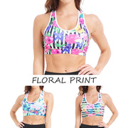 Floral Yoga Bra with Phone Pocket - Blue Force Sports