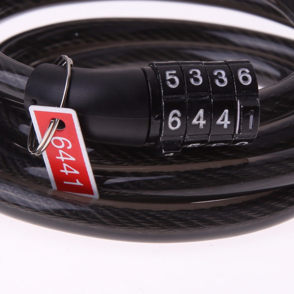 4 Digital Password Bike Cable Lock - Blue Force Sports