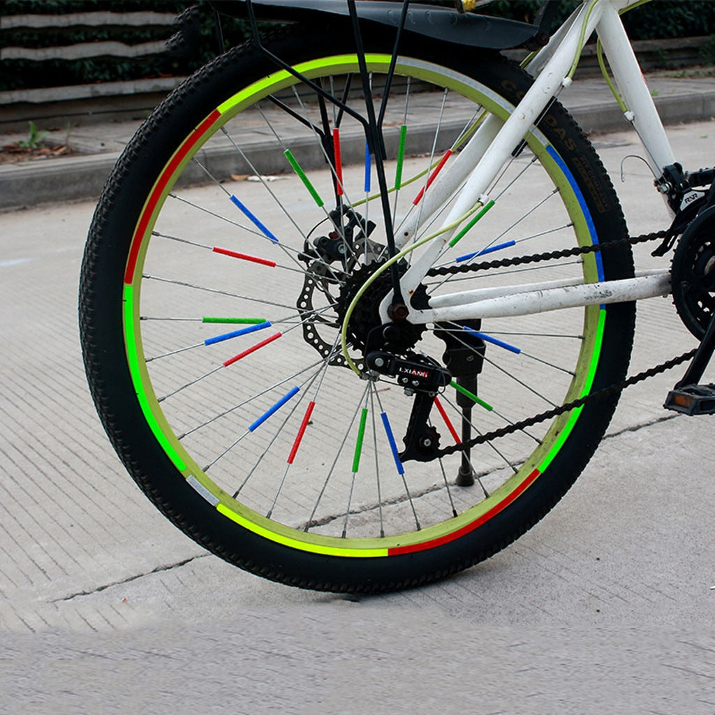 Reflective Winding for Bicycle Wheel 12 pcs Set - Blue Force Sports