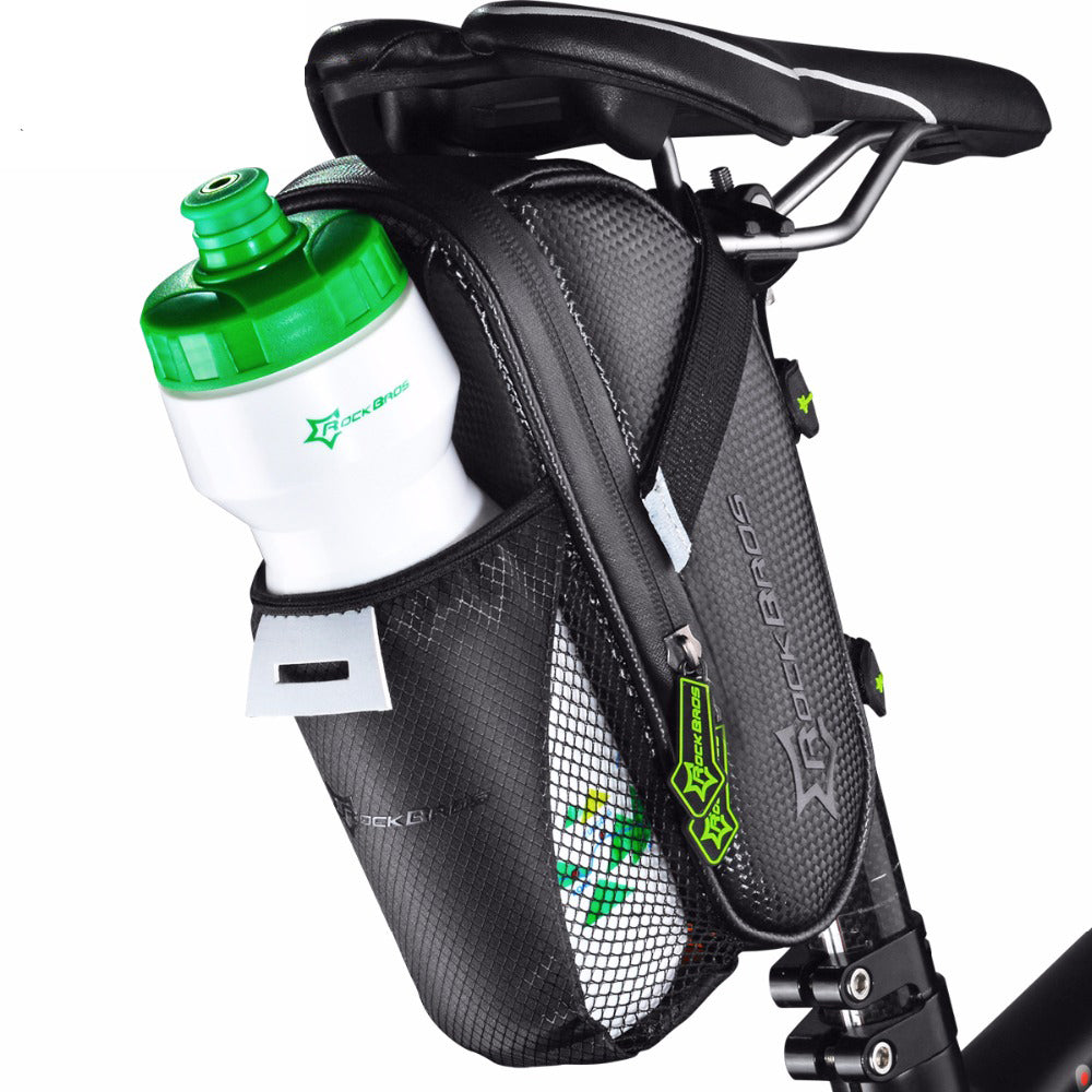 Black Nylon Bicycle Saddle Bag - Blue Force Sports