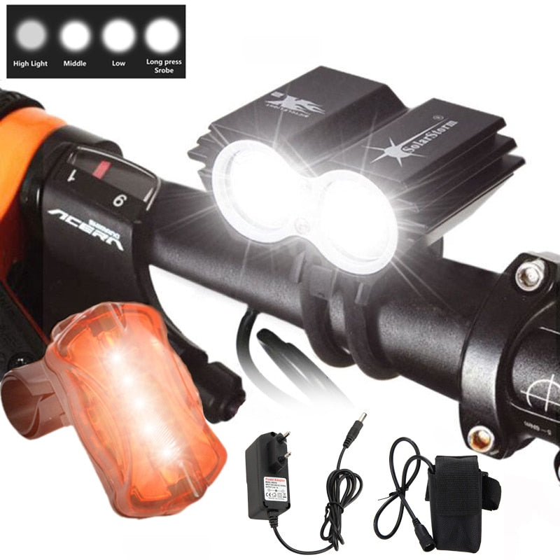 7000 Lumens Bike Front Handlebar LED Light - Blue Force Sports