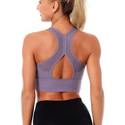Women's Mesh Detail Push-up Yoga Bra - Blue Force Sports