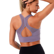 Women's Mesh Detail Push-up Yoga Bra - Blue Force Sports