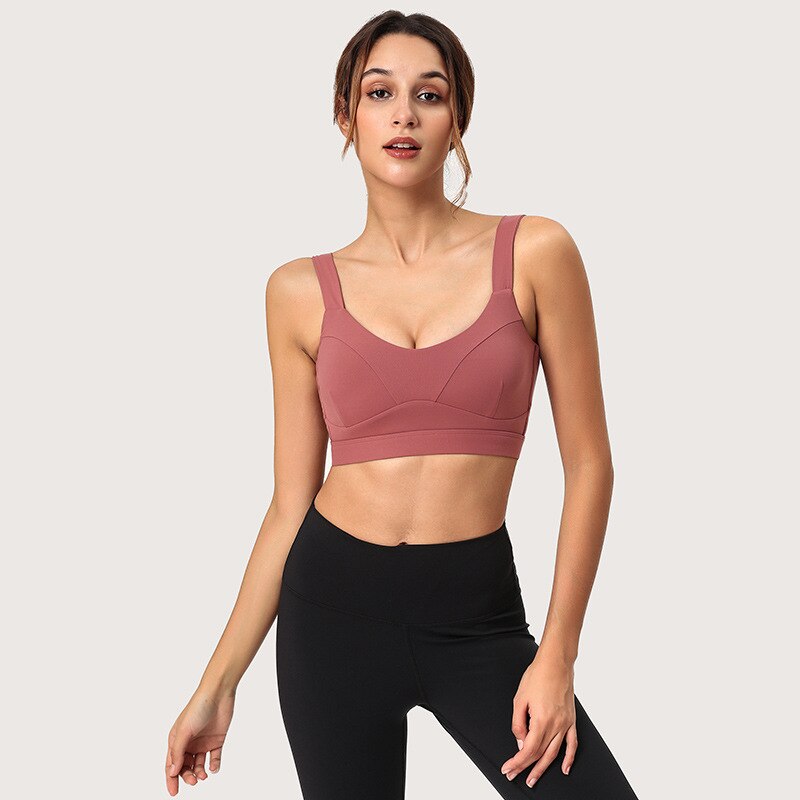 Women's Deep-V Back Yoga Bra - Blue Force Sports