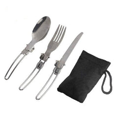 Portable Outdoor Camping Stainless Steel Cooking Tableware 3 pcs Set - Blue Force Sports