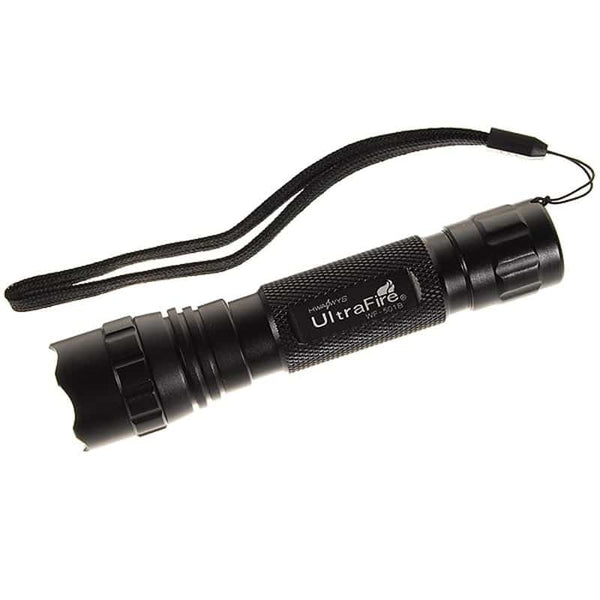 Black Metal Flashlight with Red Lighting - Blue Force Sports