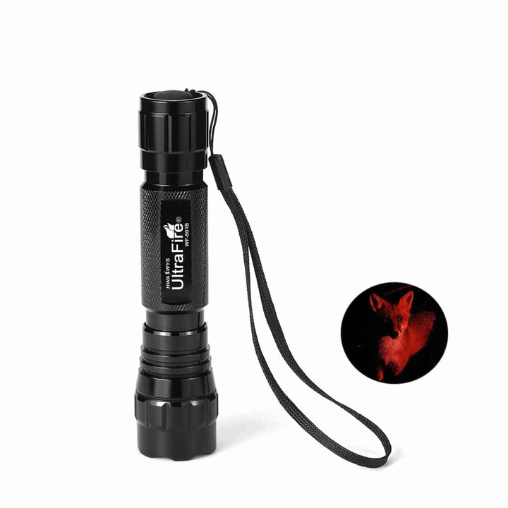 Black Metal Flashlight with Red Lighting - Blue Force Sports