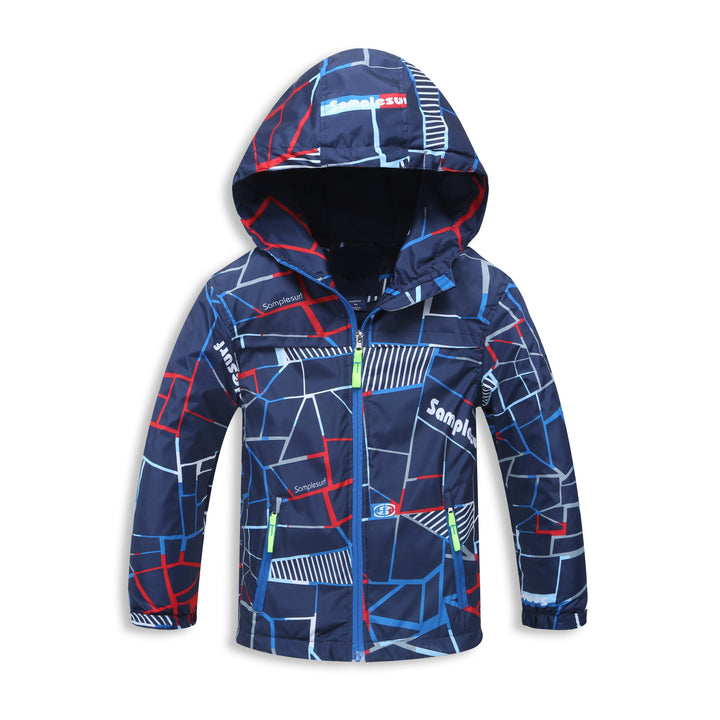 Fashion Waterproof Sports Hooded Kid's Windbreaker - Blue Force Sports