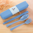 Portable Convenient Eco-Friendly Plastic Travel Flatware Set - Blue Force Sports