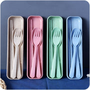 Portable Convenient Eco-Friendly Plastic Travel Flatware Set - Blue Force Sports