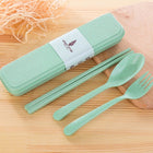 Portable Convenient Eco-Friendly Plastic Travel Flatware Set - Blue Force Sports