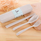 Portable Convenient Eco-Friendly Plastic Travel Flatware Set - Blue Force Sports