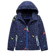 Cute Breathable Waterproof Hooded Sports Boy's Windbreaker - Blue Force Sports