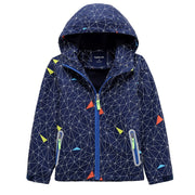 Cute Breathable Waterproof Hooded Sports Boy's Windbreaker - Blue Force Sports