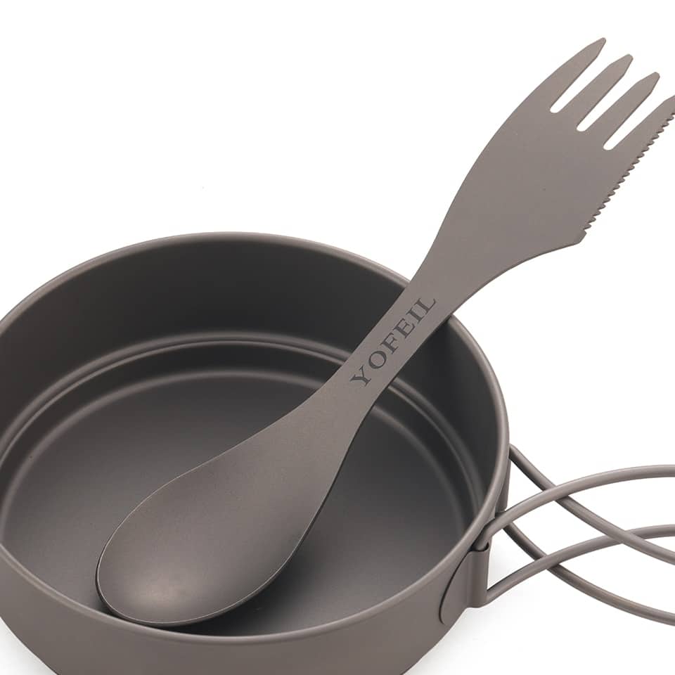 2 in 1 Titanium Spoon and Fork - Blue Force Sports